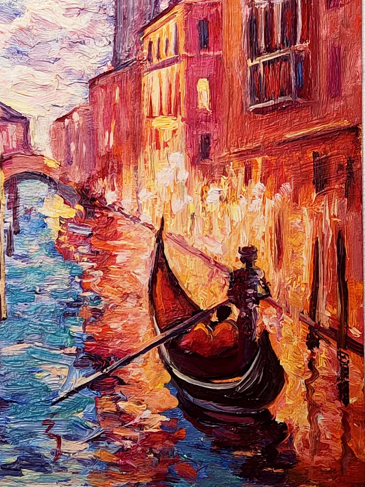 Venice Oil Painting Italy Cityscape Originsl Art by 8x6 inch