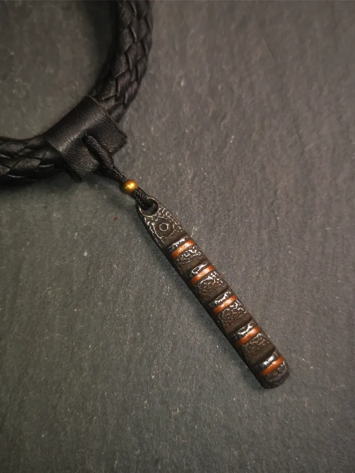 Gandhanra Handmade Tibetan Amulet Pendant,Tibetan Ladder of Heaven, Made of Cold Iron,1.77"