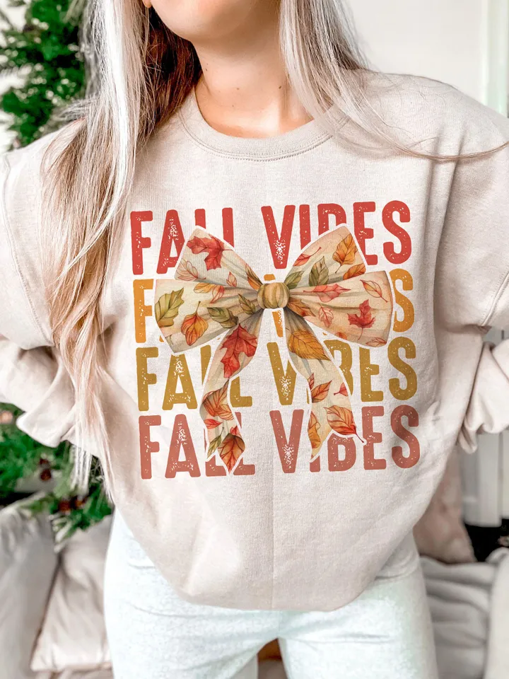 Fall Vibes Png, Retro Fall Coquette Bow Png, Fall T Shirt Png, Autumn Pumpkin Png, Autumn Sublimation png Design