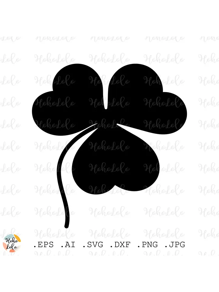 Clover Svg, Clover Silhouette, Lucky Shamrock Svg, Lucky Shamrock Cricut, Lucky Shamrock Template Dxf, Clover Clipart Png