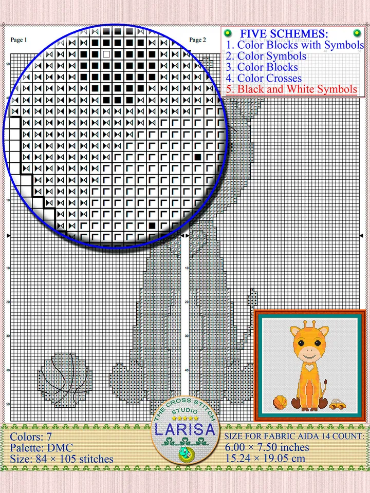 Giraffe Cross Stitch Pattern | Darling Baby Giraffe Pattern
