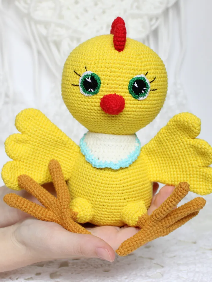 Chicken crochet pattern PDF in English Amigurumi chicken bird toy