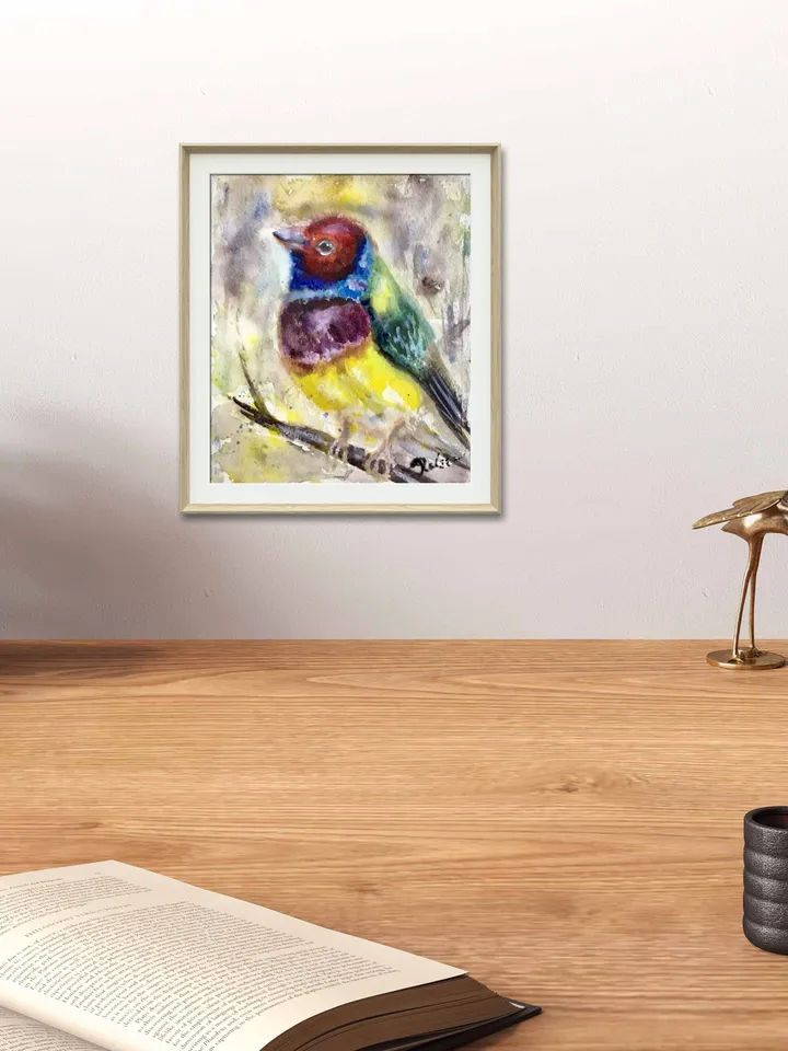 Bullfinch bird,colourful bird watercolor original painting,birds painting,small painting gift,kids room wall hanging,home decoration.
