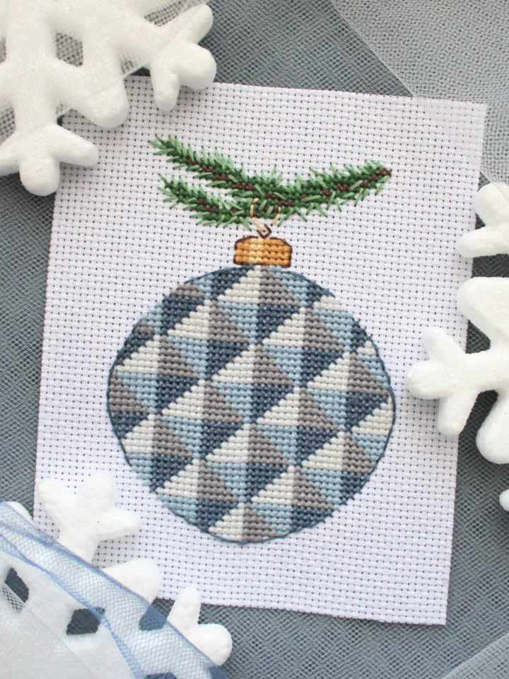 Christmas Ornament Cross Stitch Pattern PDF - Geometric Design