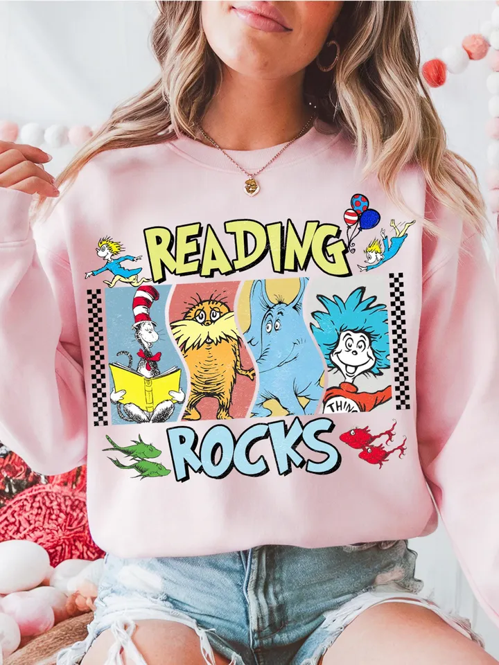 Read Rocks America Day png, One fish two fish, Dr.susse Png, Red fish blue fish, Reading Day png, Teacher gift png, Toddler seuss shirt png
