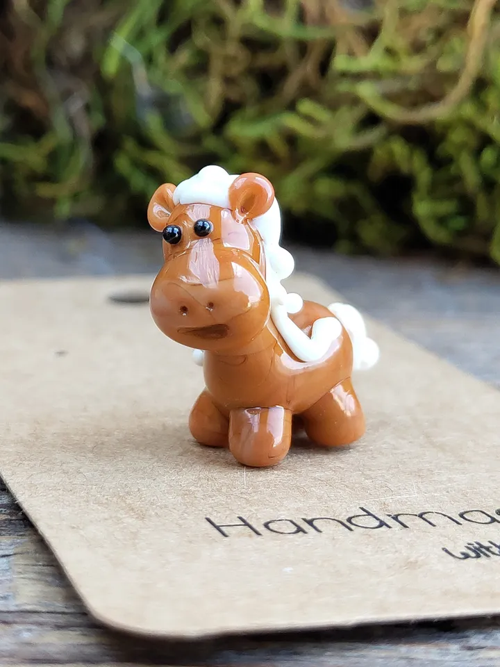 TINY GLASS ANIMALS Horse gifts Horse figurine Miniature horse ornament Glass Horse sculpture Horse decor Tiny horse glass figurines