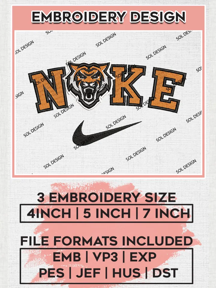 Nike Idaho State Bengals Machine Embroidery Design, NCAA Idaho State Bengals Embroidery Design Design files, NCAA Embroidery Designs, NCAA Machine Embroidery Designs, Digital Download