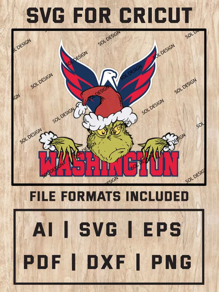 Grinch Washington Capitals SVG, NHL Logo SVG Design, NHL Washington Capitals SVG, NHL Capitals Cricut, Christmas Svg, Grinch svg, Digital Download