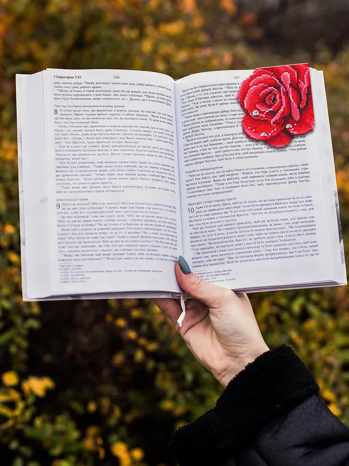 Corner bookmark cross stitch pattern PDF download Red rose cross stitch chart, Rose bookmark pattern digital PDF, Bookmark for women #B313