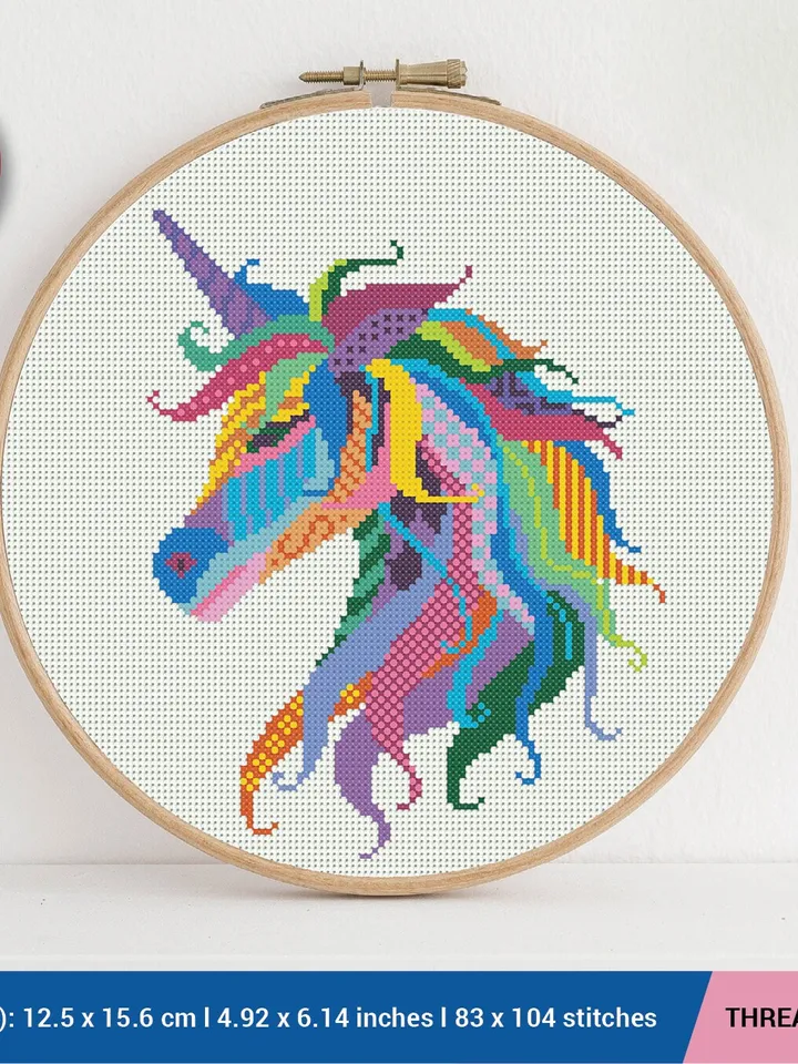 Mandala Unicorn Cross stitch pattern | Embroidery Pattern | Instant Download | Embroidery Designs