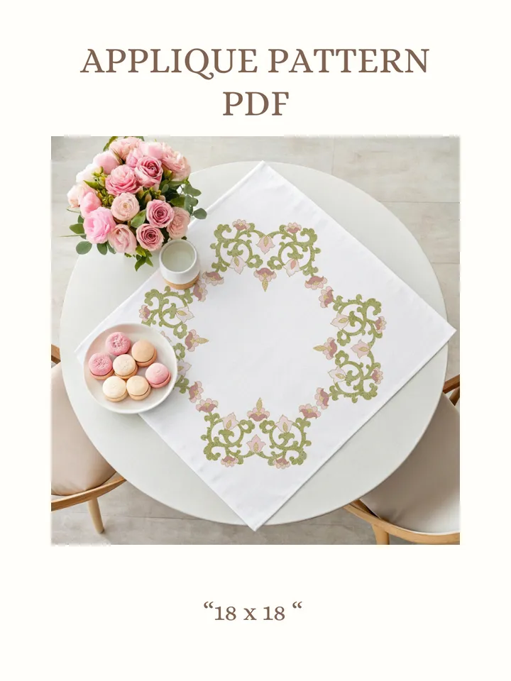 Table Topper Applique Pattern PDF