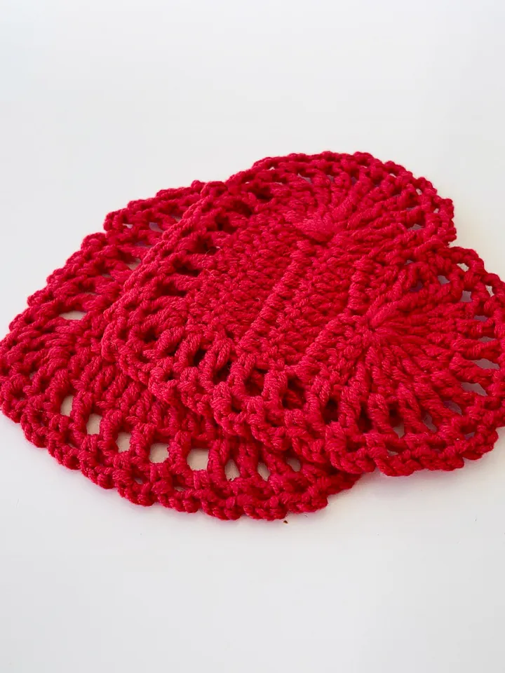 Crochet Heart Diy Pattern PDF, Easy Valentine Crochet Applique, Beginner-Friendly Romantic Heart Coaster DIY, Instant Download Pattern
