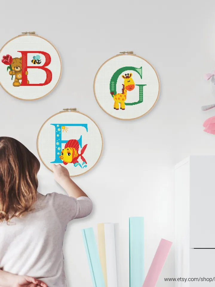Letter B Bear ABC Cross stitch pattern | Embroidery Pattern | Instant Download | Embroidery Designs