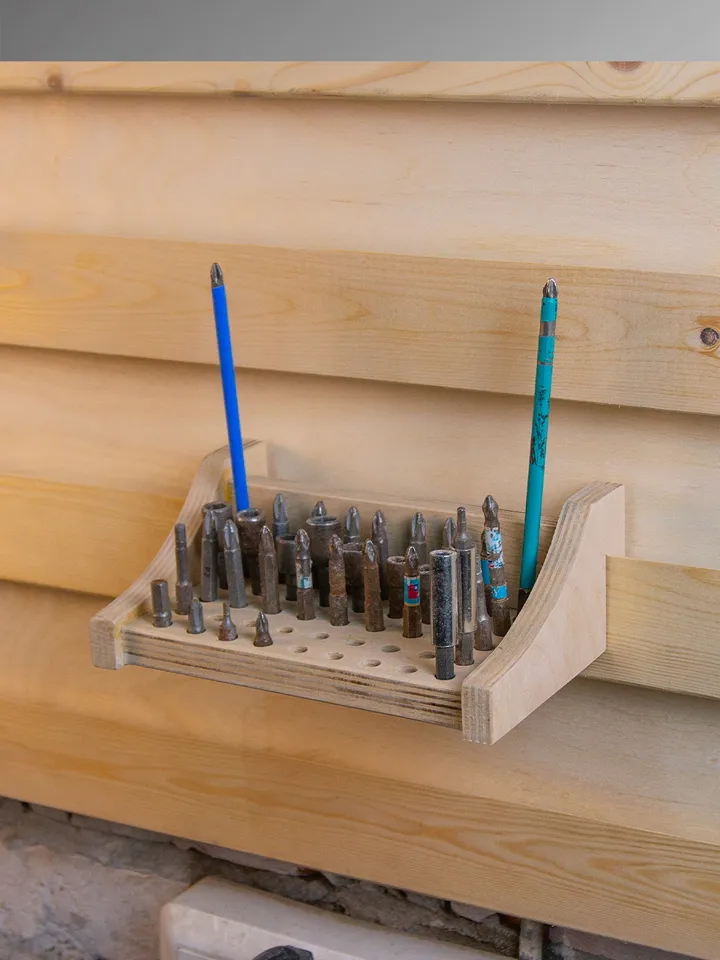 Bits Holder Rack Plans (PDF, SVG) for Workshop – DIY French Cleat Storage System