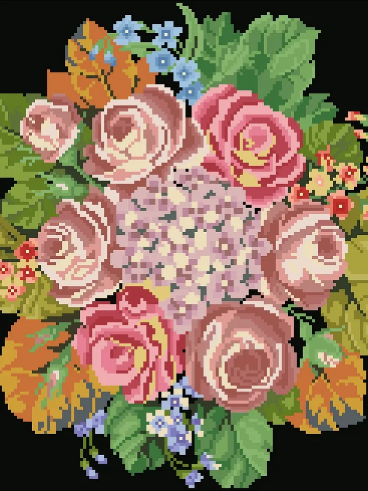 Antique Cross Stitch Pattern Victorian Footstool Counted Digital Download PDF