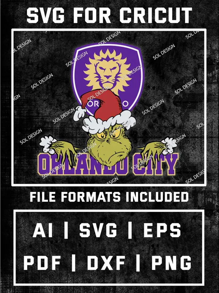 Grinch Orlando City SC SVG, MLS SVG Design, MLS Orlando City SC Logo SVG, MLS Orlando City Cricut, Christmas Svg, Grinch svg, Digital Download
