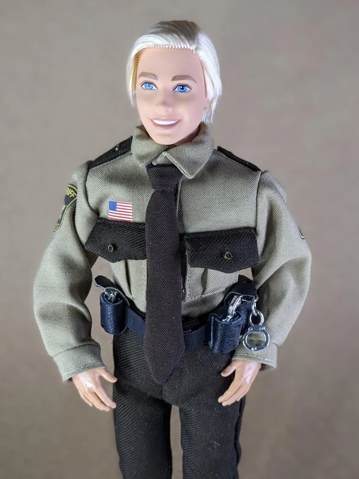 Miniature cosplay Sheriff costume for 1/6 scale fashion dolls