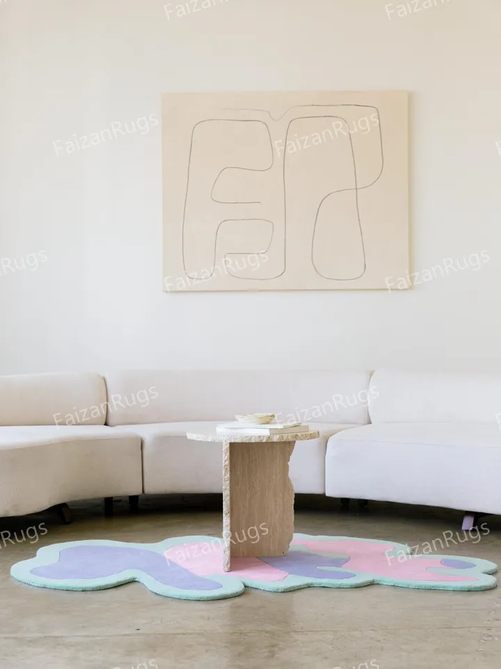 Sky And Sea Rug Hand Tufted Rug 100% Wool For Living Room | Bed Room | Kids Room | Drawing Room | Hall In Any Size 10x14,10x12,9x12,8x10,6x9