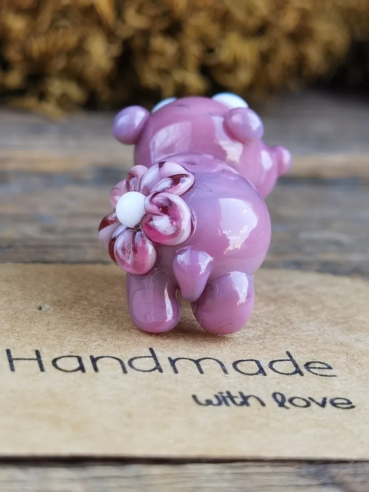 Glass beads Hippo beads Lampwork beads hippo figurine Glass hippo Miniature hippo Tiny glass animals Blown glass art Terrarium