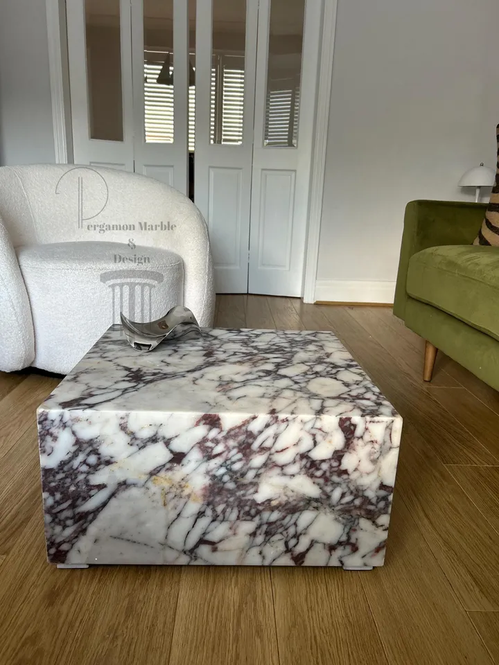 Marble Coffee Table, cube coffee table, block coffee table, handmade italian marble fast and free shipping