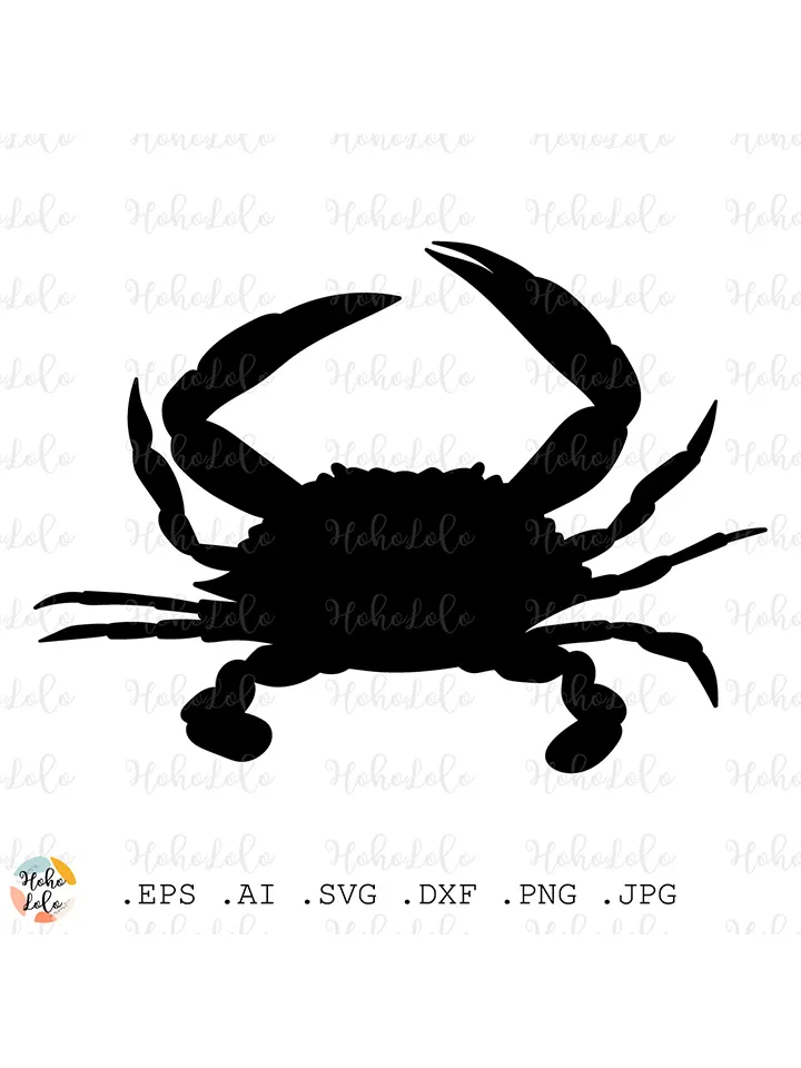 Crab Svg, Crab Cricut, Crab Silhouette, Crab Stencil Dxf, Crab Template Dxf, Crab Decal, Crab Clipart Png