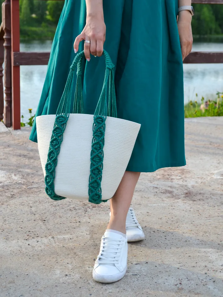 Macrame Summer Tote Bag - Womens Essential for Beach and Everyday Use