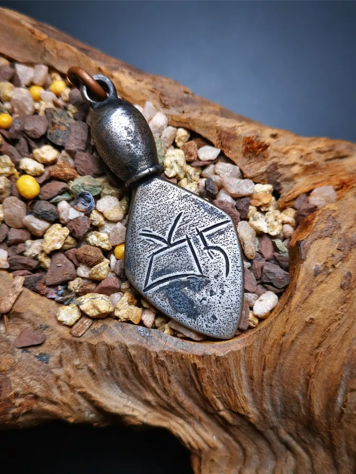 Gandhanra Vintage Skull Sītavana Phurba Amulet,Kila,Kilaka Pendant, Handmade Cold Iron Amulet