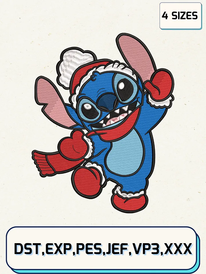 Stitch Christmas Dance Embroidery Design,Christmas Embroidery Designs,Machine Embroidery Files,Stitch Embroidery Design,4 Sizes