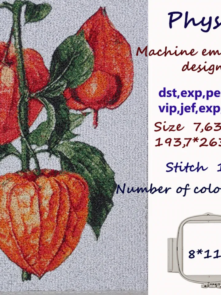 Physalis photo stitch Machine Embroidery Design