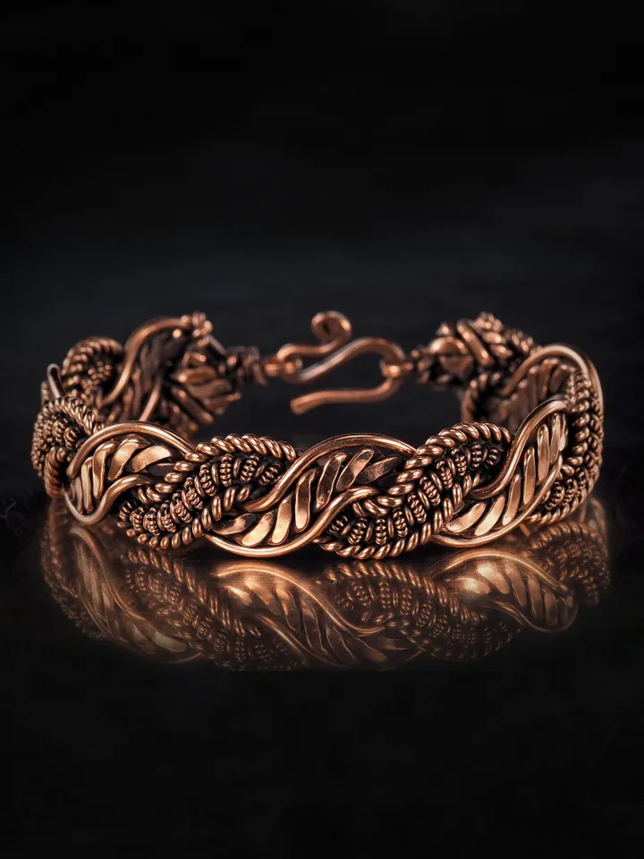 Wire wrapped copper bracelet for woman Antique style copper jewelry WireWrapArt
