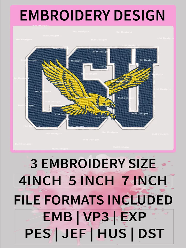 NCAA Coppin State Eagles Embroidery File, 3 Sizes, 6 Formats, NCAA Machine Embroidery Design, NCAA Logo, NCAA Teams