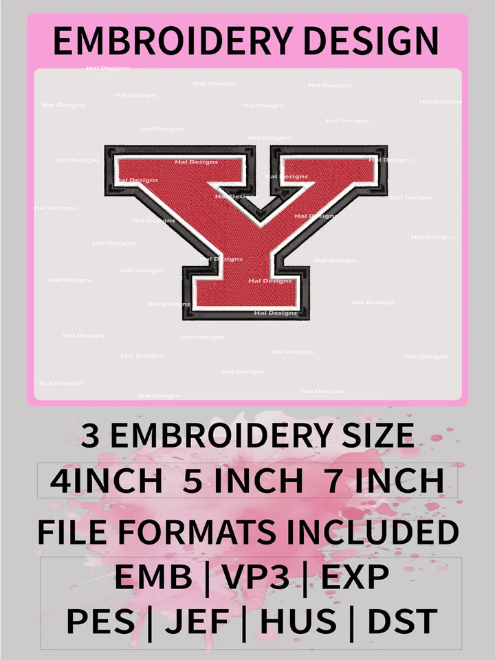 NCAA Youngstown State Penguins Embroidery File, 3 Sizes, 6 Formats, NCAA Machine Embroidery Design, NCAA Logo, NCAA Teams