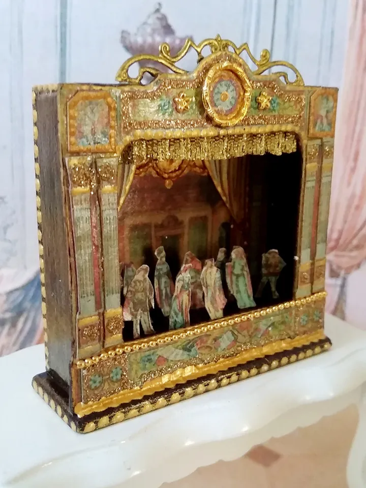 Puppet show. Paper theater.1:12 scale.