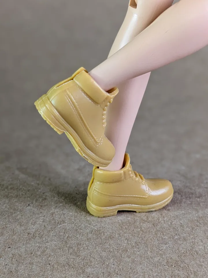 Classic mustard hiking boots for 1/6 scale male dolls