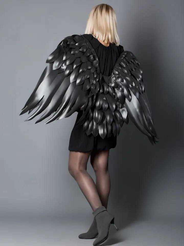 Black Angel wings costume-Cosplay wigs-Wedding sexy wings-Victoria secret wings-Valentine's Day-DIY wings