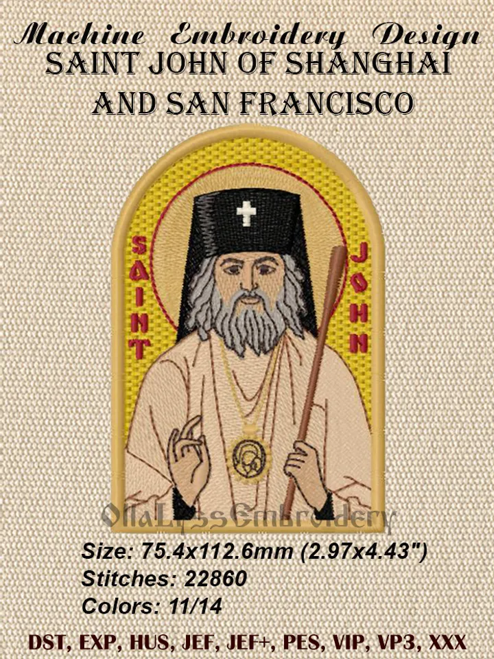 Saint John of Shanghai embroidery design
