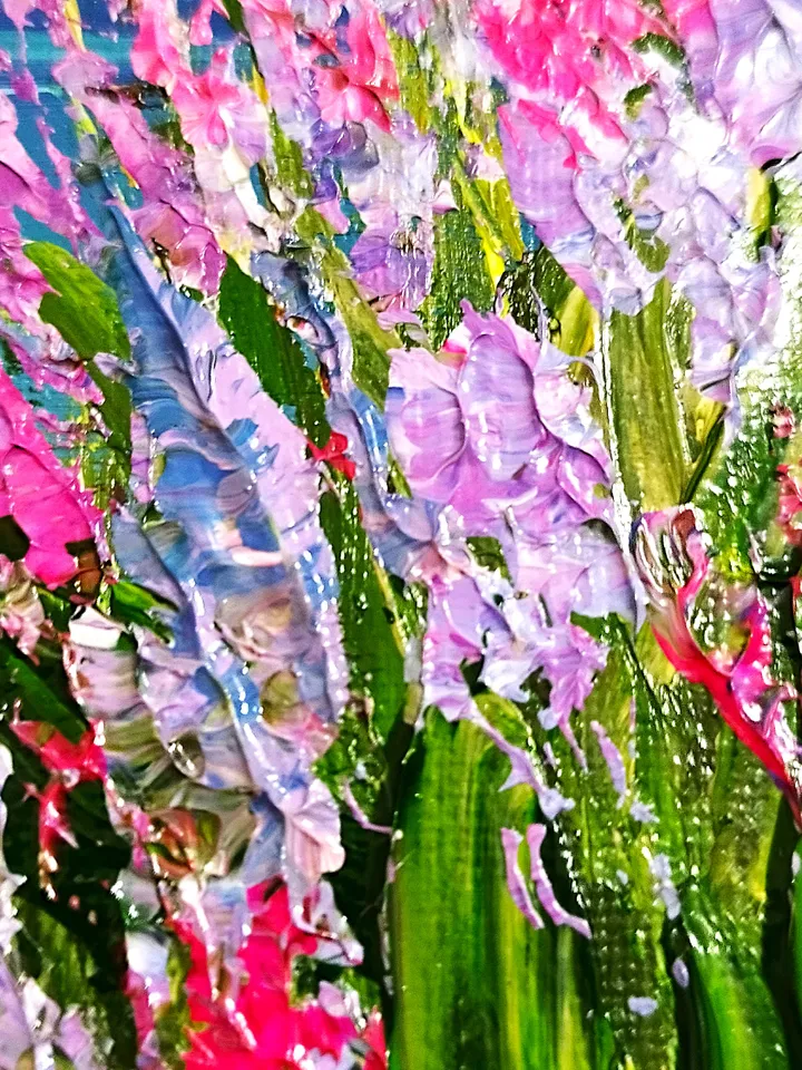 Landscape acrylic painting textured art ocean