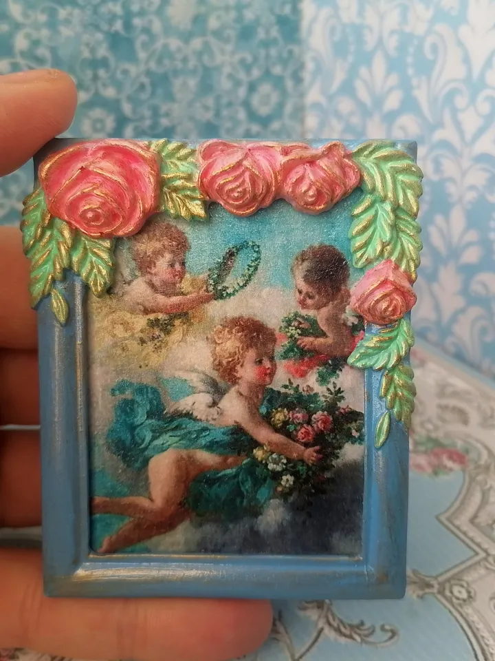 Paintings for a dollhouse. 1:12. Handmade. Paintings in miniature. Vintage paintings.