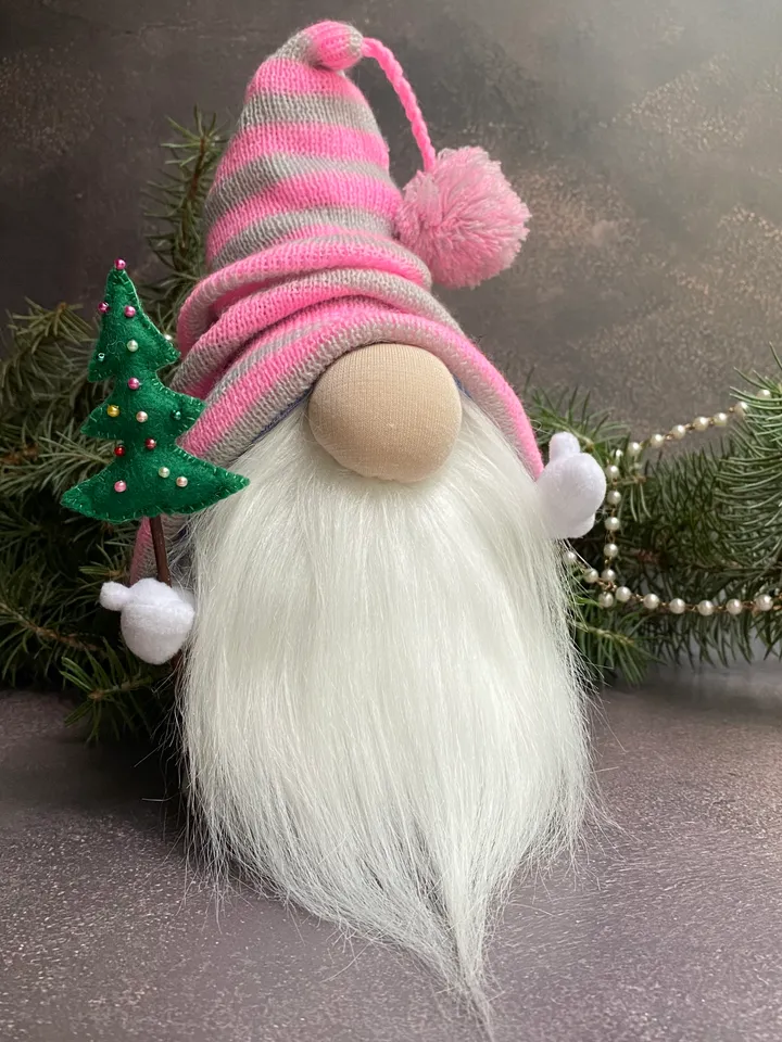 Cute pastel gnome . Christmas gnome decorations . Swedish gnome .