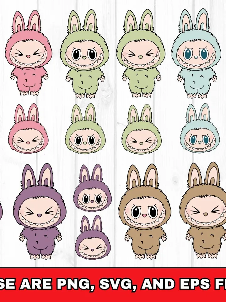 210+ Labubu Designs PNG, SVG, EPS Mega Bundle, Vector Digital File for Cricut, Laser Cut La bubu, Instant Download Labubu Character Bundle