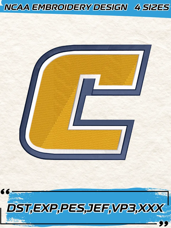 Chattanooga Mocs Logos Embroidery Designs,NCAA Logo Embroidery Design,Machine Embroidery Design File,4 Sizes, Digital Download