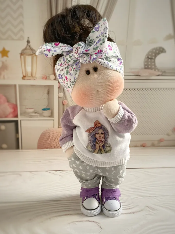 Rag doll pattern, DIY doll tutorial, Doll body sewing pattern PDF
