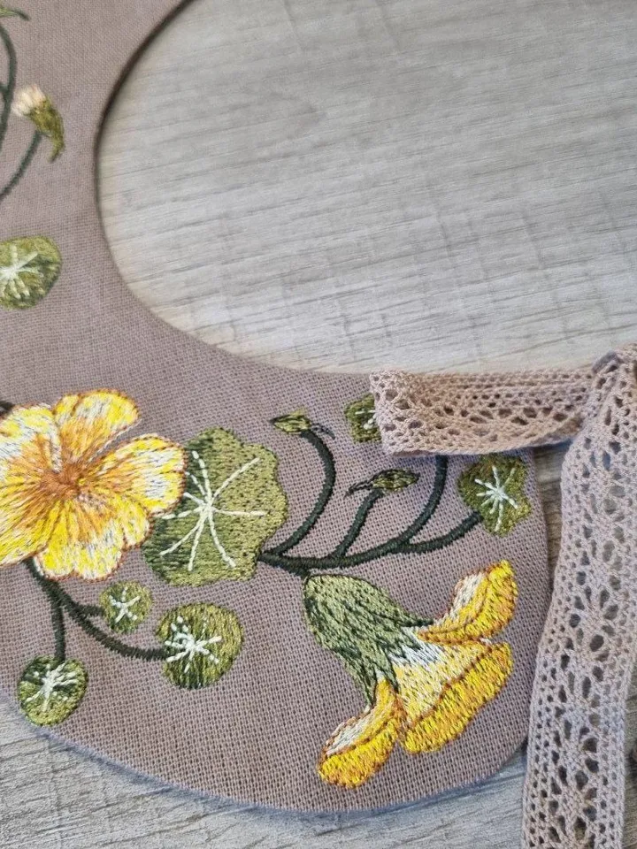 Machine embroidery design collar &quot;Nasturtium&quot;
