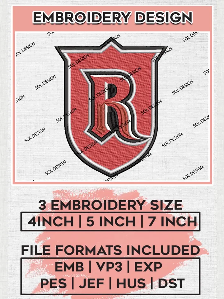 NCAA Rutgers Scarlet Knights Team Flag Logo Machine Embroidery Design, NCAA Rutgers Scarlet Knights Team Design Design files, NCAA Team Embroidery Designs, NCAA Machine Embroidery Designs, Digital Download