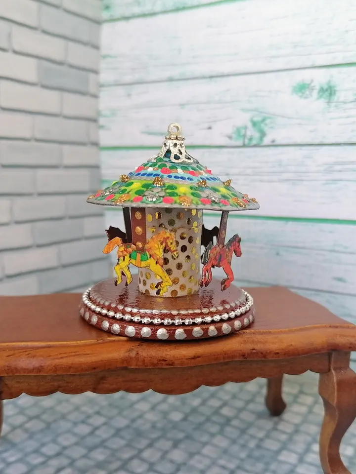 Dollhouse carousel for creating the interior of a dollhouse in scale 1:12. Dollhouse miniature. Handmade.