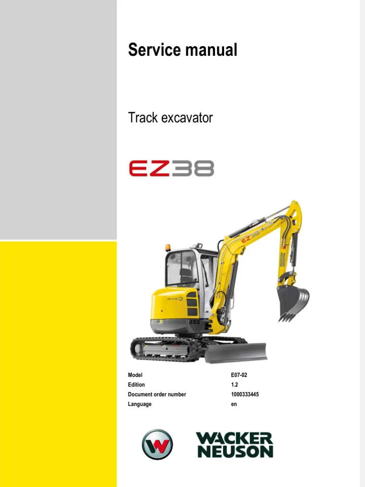 WACKER NEUSON EZ38 TRACKED EXCAVATOR SERVICE ENGINE MANUAL