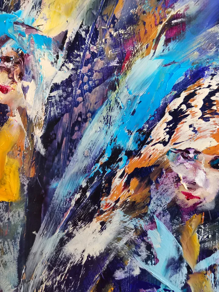 Abstract Life Fate People Angel Girl Art Original Oil Painting Artist Svinar Oksana