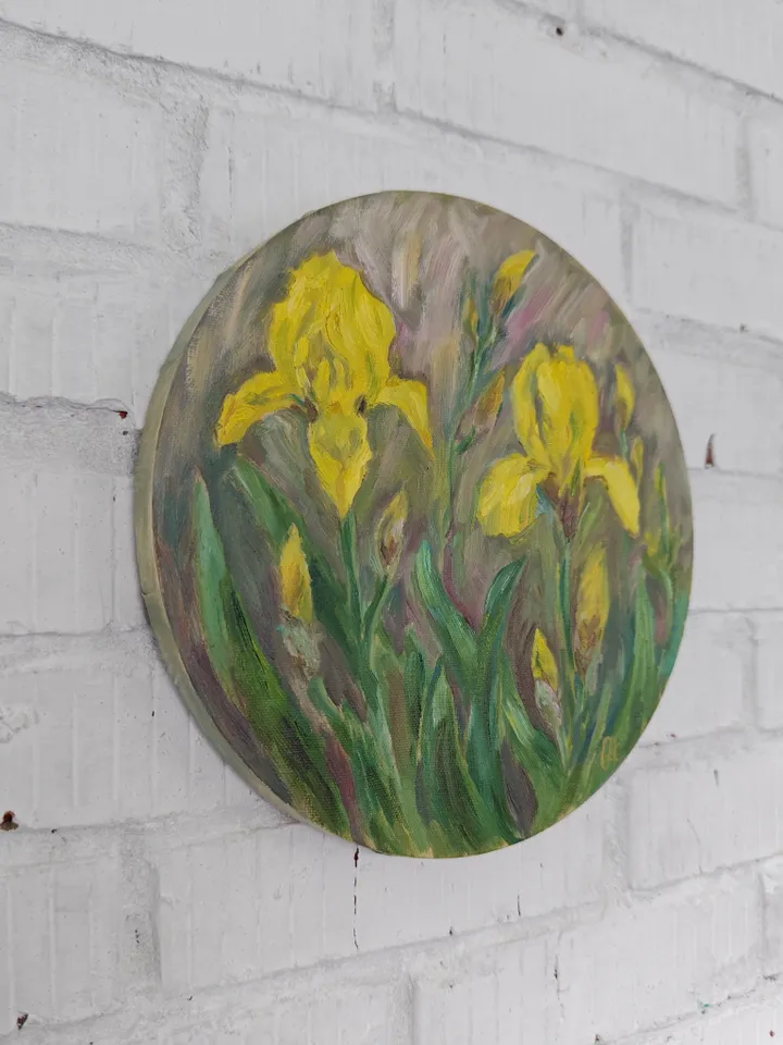 Irises original oil painting on canvas
