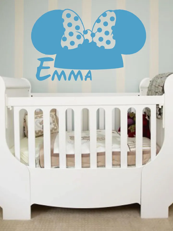 Personalized Minnie Mouse Wall Decal Kids Name Sticker ik139