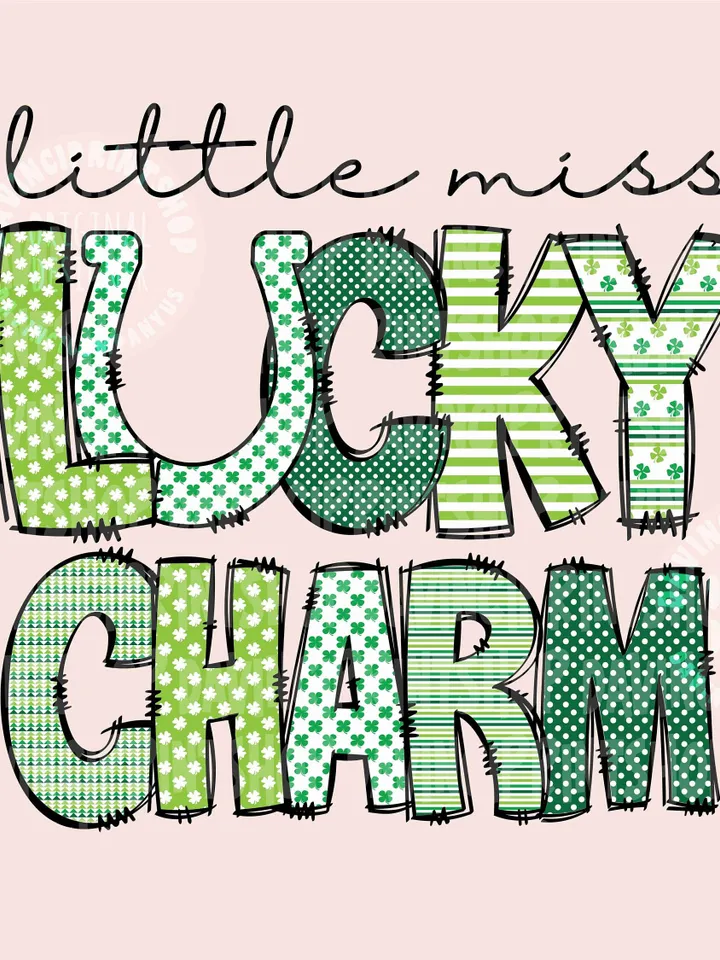 Little Miss Lucky Charm PNG, Patrick's Day For Daughter Girls, Lucky png, Lucky Charm png, ST Patricks Day, Png Digital Sublimation